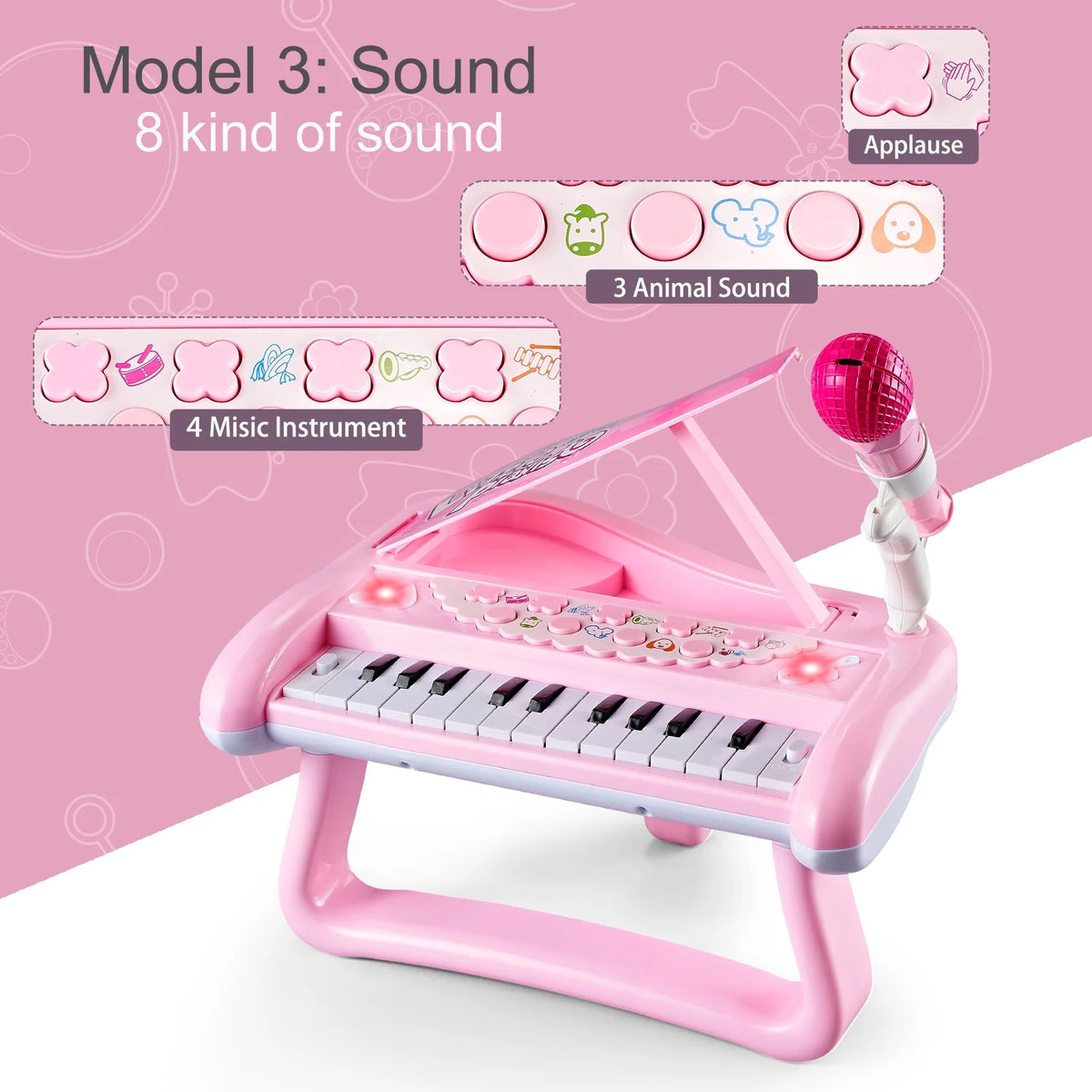 Toddler Piano Toys with Microphone L5205