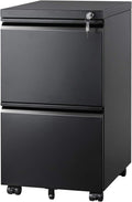 White 2-Drawer Mobile File Cabinet with Lock W57803