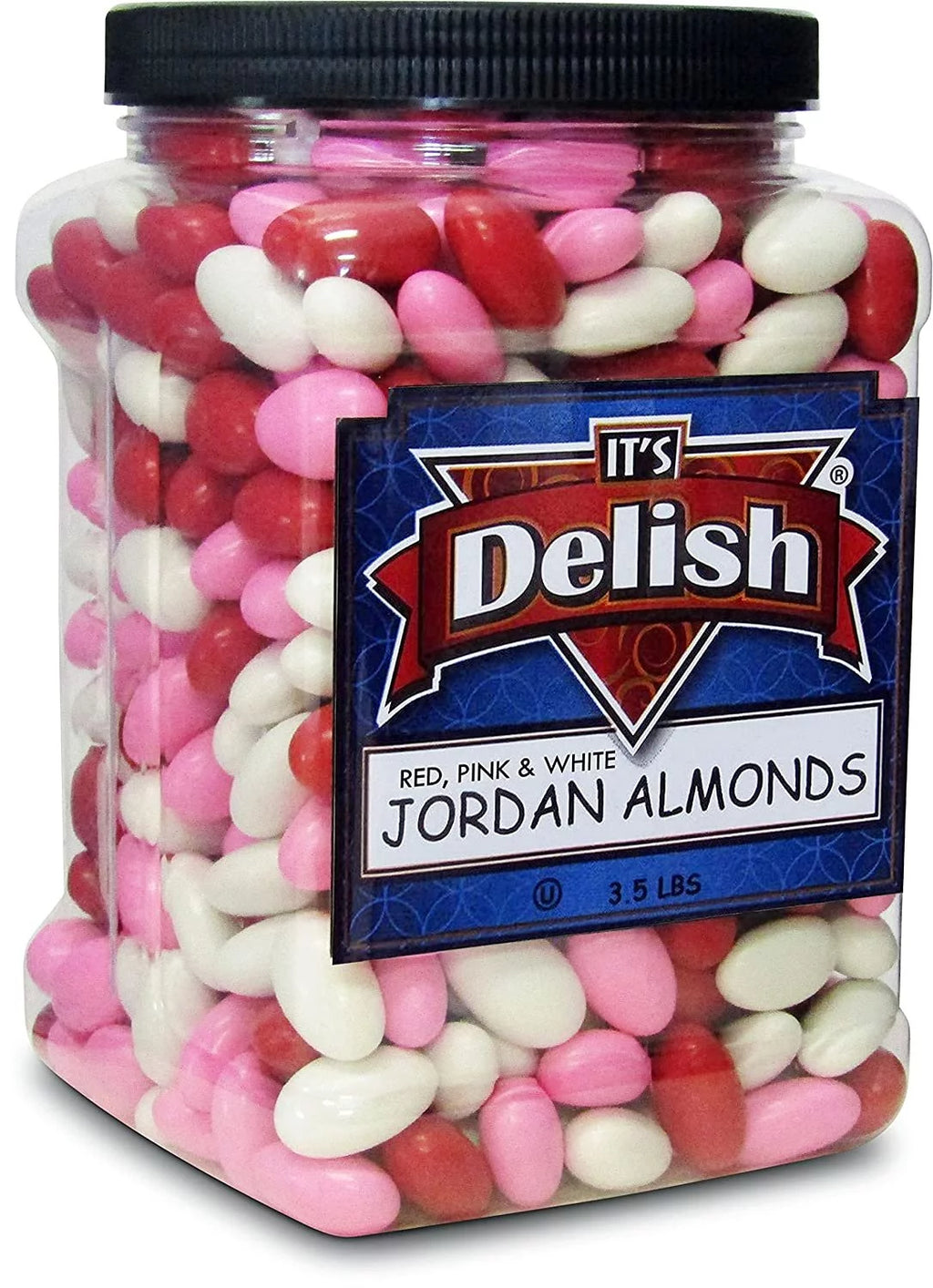 Red Pink & White Jordan Almonds Mix, 3.5 LBS Jumbo Container J9846