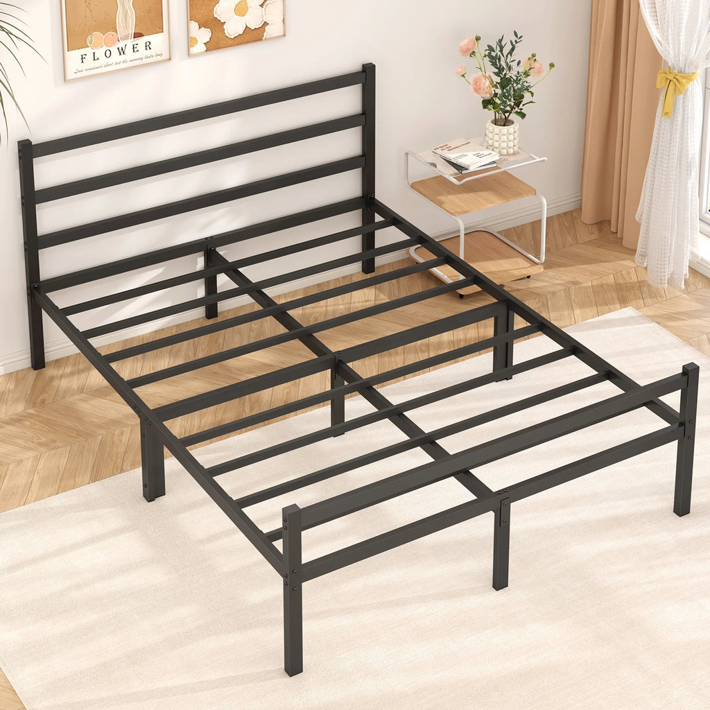 Queen Size Metal Platform Bed Frame with Headboard and Footboard A400