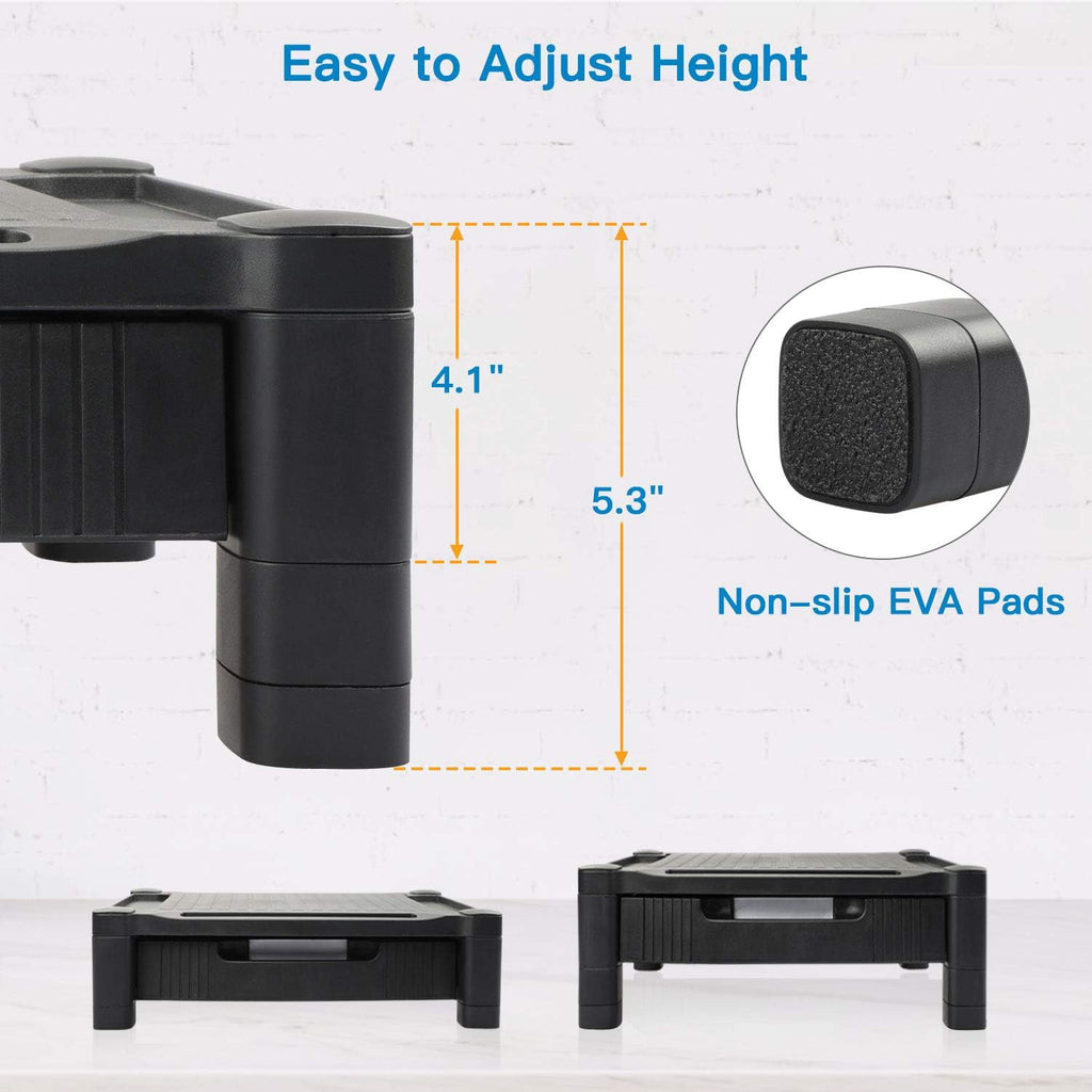 Monitor Stand with Drawer, Adjustable Computer Riser, Pack of 2 B46025