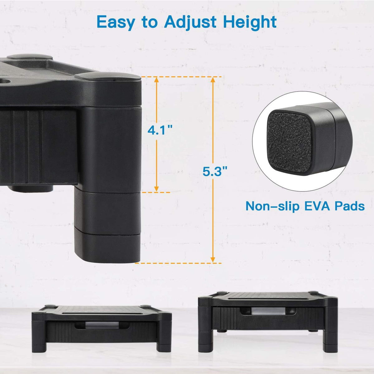 Monitor Stand with Drawer, Adjustable Computer Riser, Pack of 2 B46025