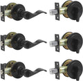 Satin Nickel Entry Lever and Single Cylinder Deadbolt Combo Pack, Keyed Alike Handleset V243744