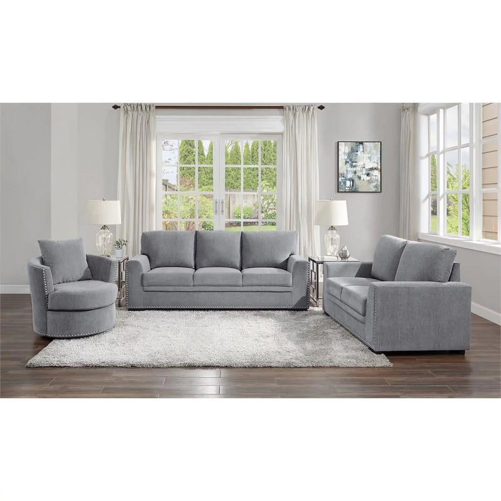 Dark Gray Chenille Loveseat O6365