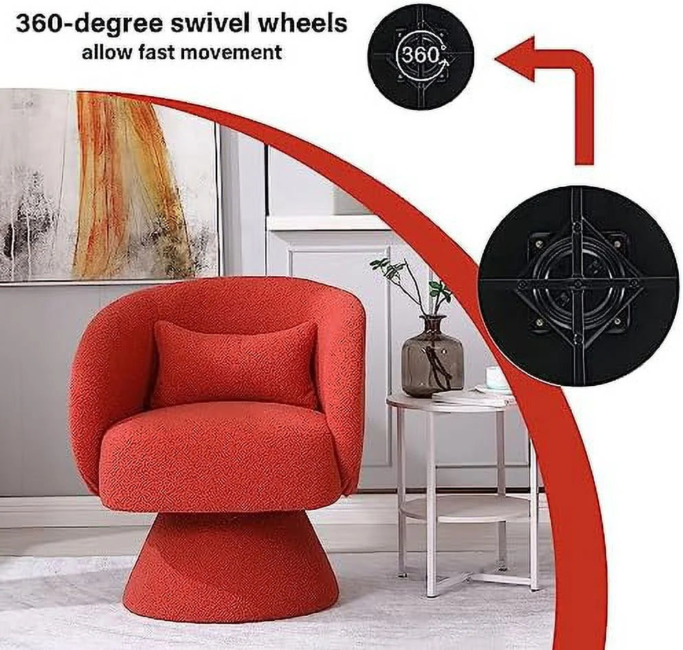Beige Linen Swivel Barrel Chair Set of 2 U9755
