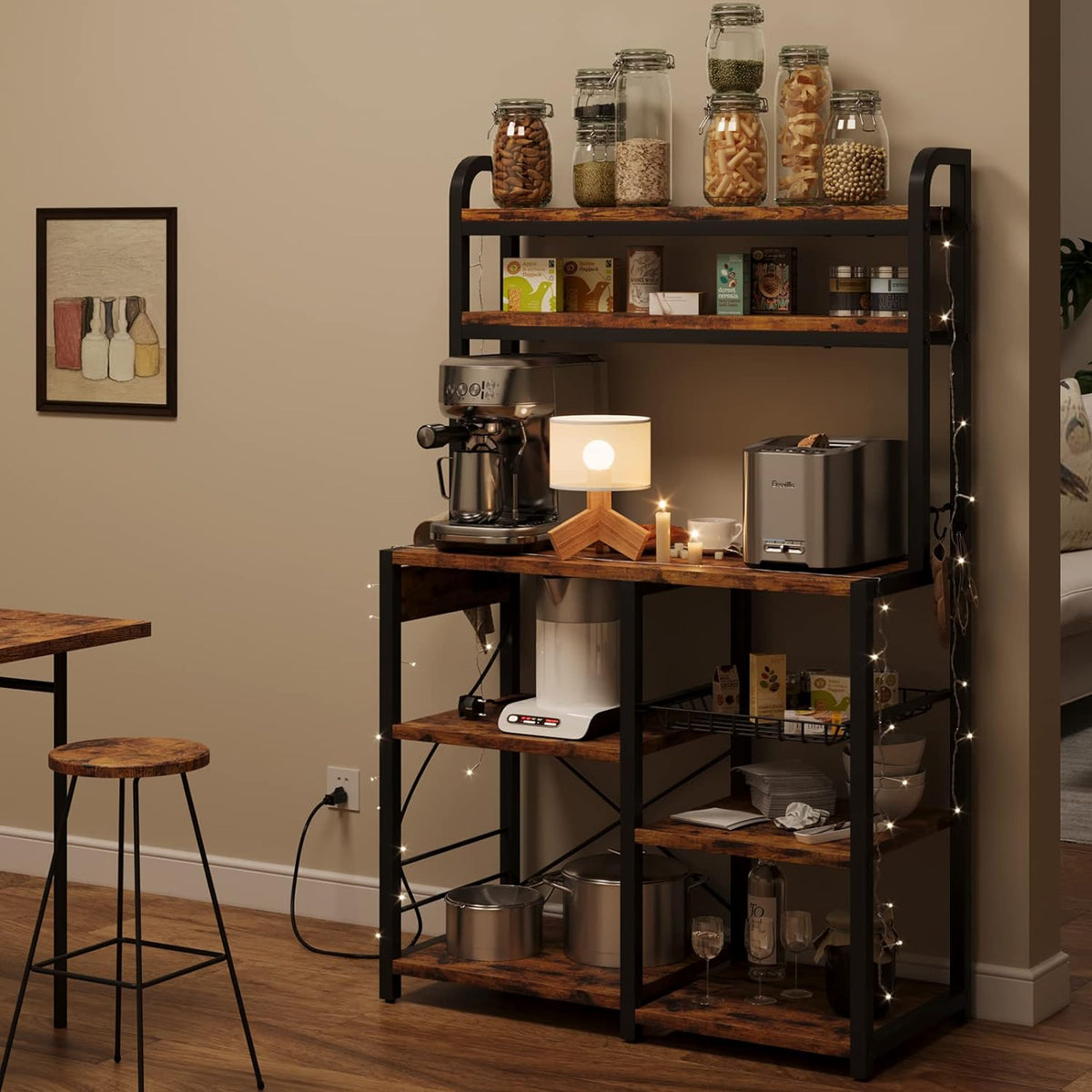 6-Tier Kitchen Rack with Hutch Q5544