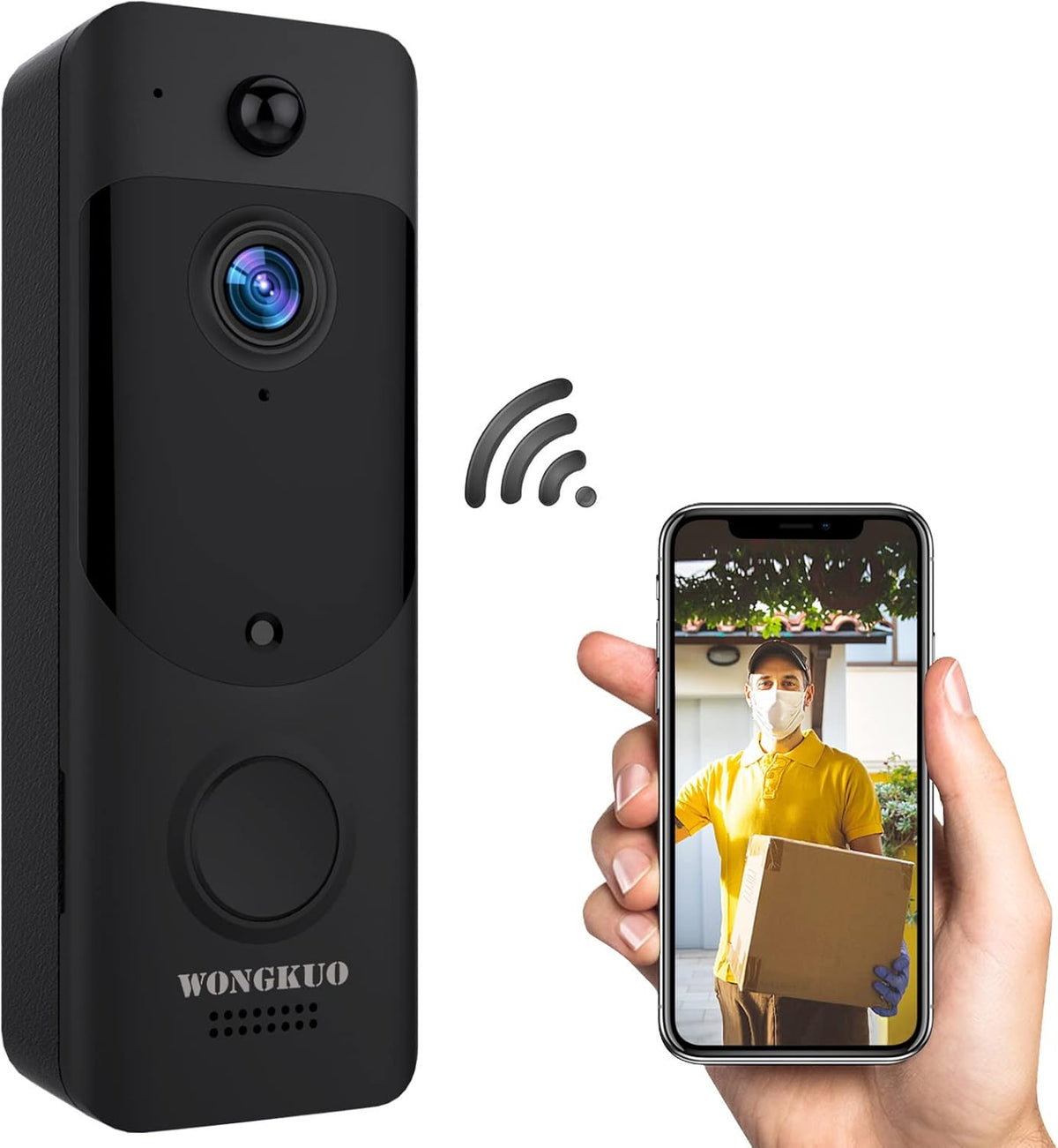 WiFi Video Doorbell Camera Wireless, 2-Way Audio, Night Vision, Pack of 2 X401516