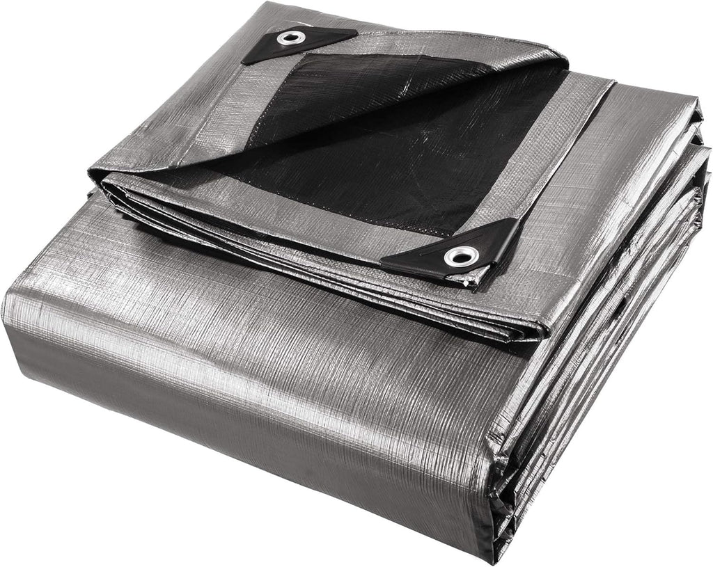 12x24ft Heavy Duty Poly Tarp Waterproof Tarpaulin Ground Sheet with Eyelets R99113