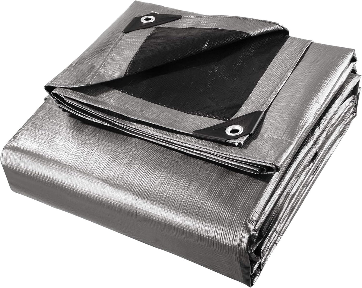 12x24ft Heavy Duty Poly Tarp Waterproof Tarpaulin Ground Sheet with Eyelets R99113