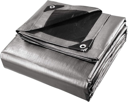 12x24ft Heavy Duty Poly Tarp Waterproof Tarpaulin Ground Sheet with Eyelets R99113