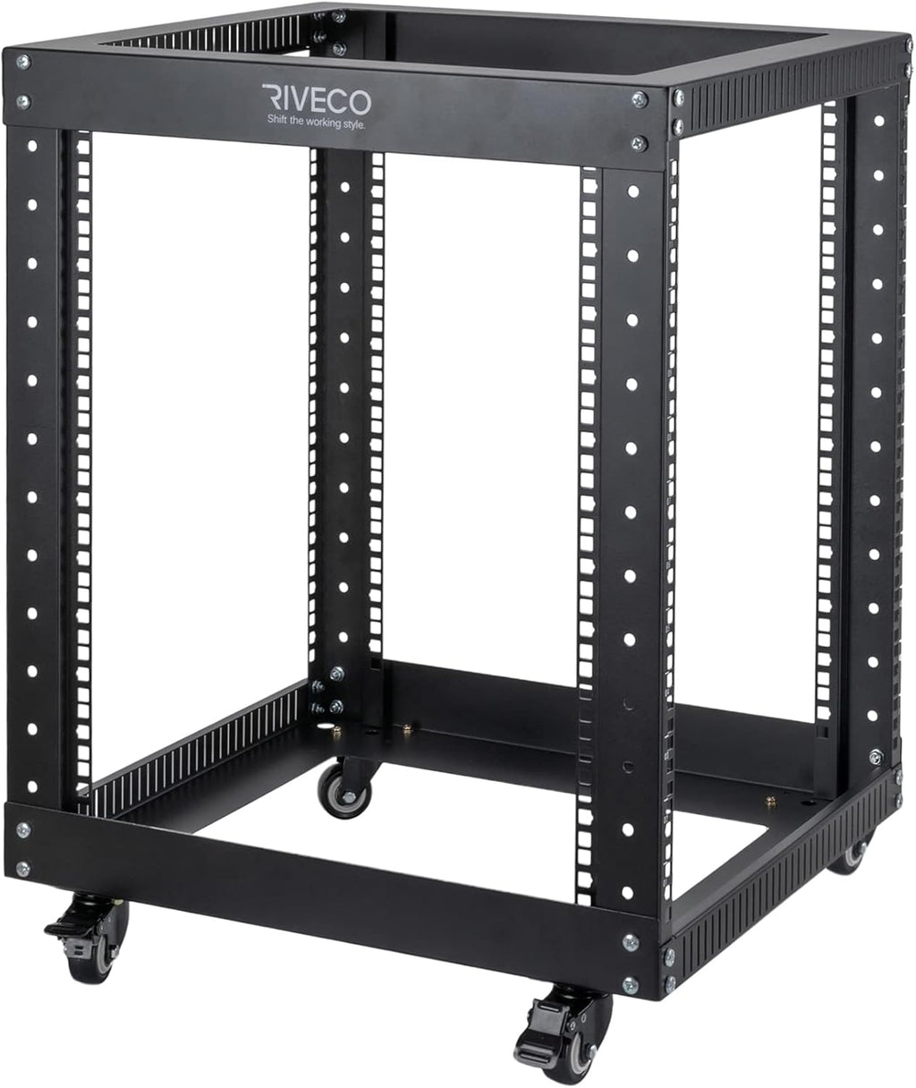 12U Open Frame 19-inch Server Rack with Casters L1153