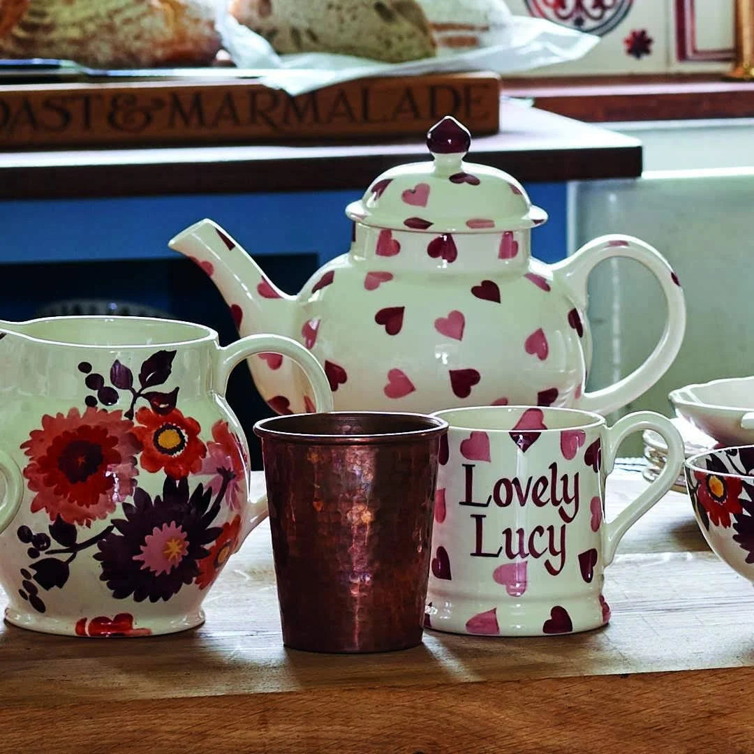 Pink Hearts 4 Mug Teapot Boxed D8048