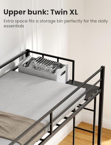 Black Metal Triple Bunk Bed with Guardrails and Ladder A244734
