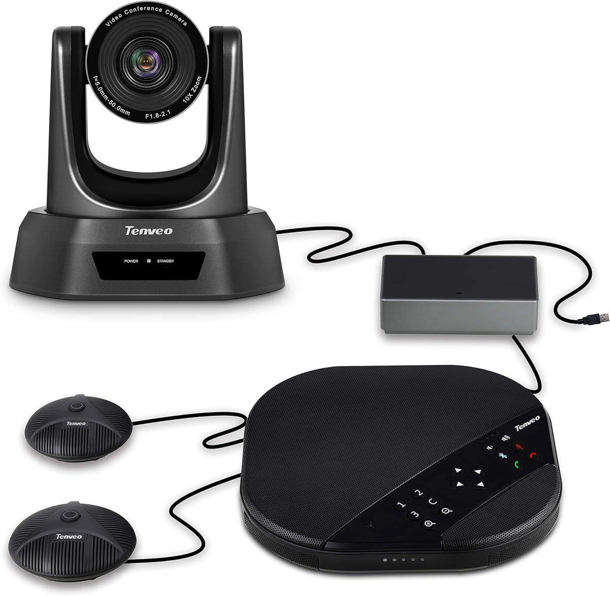 10X Optical Zoom USB PTZ Conference Camera with Expansion Microphones M45451