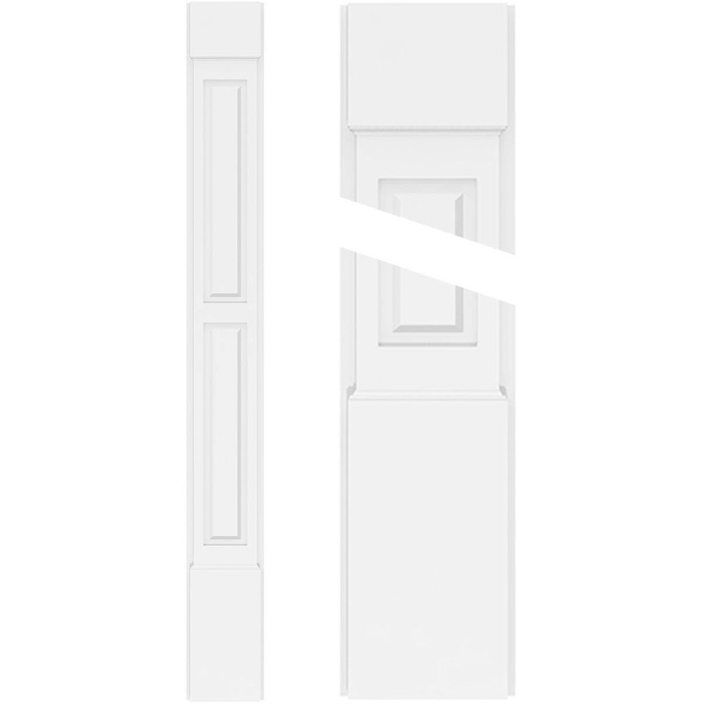 Two Equal Raised Panel PVC Pilaster with Standard Capital & Base (Pair) E85872