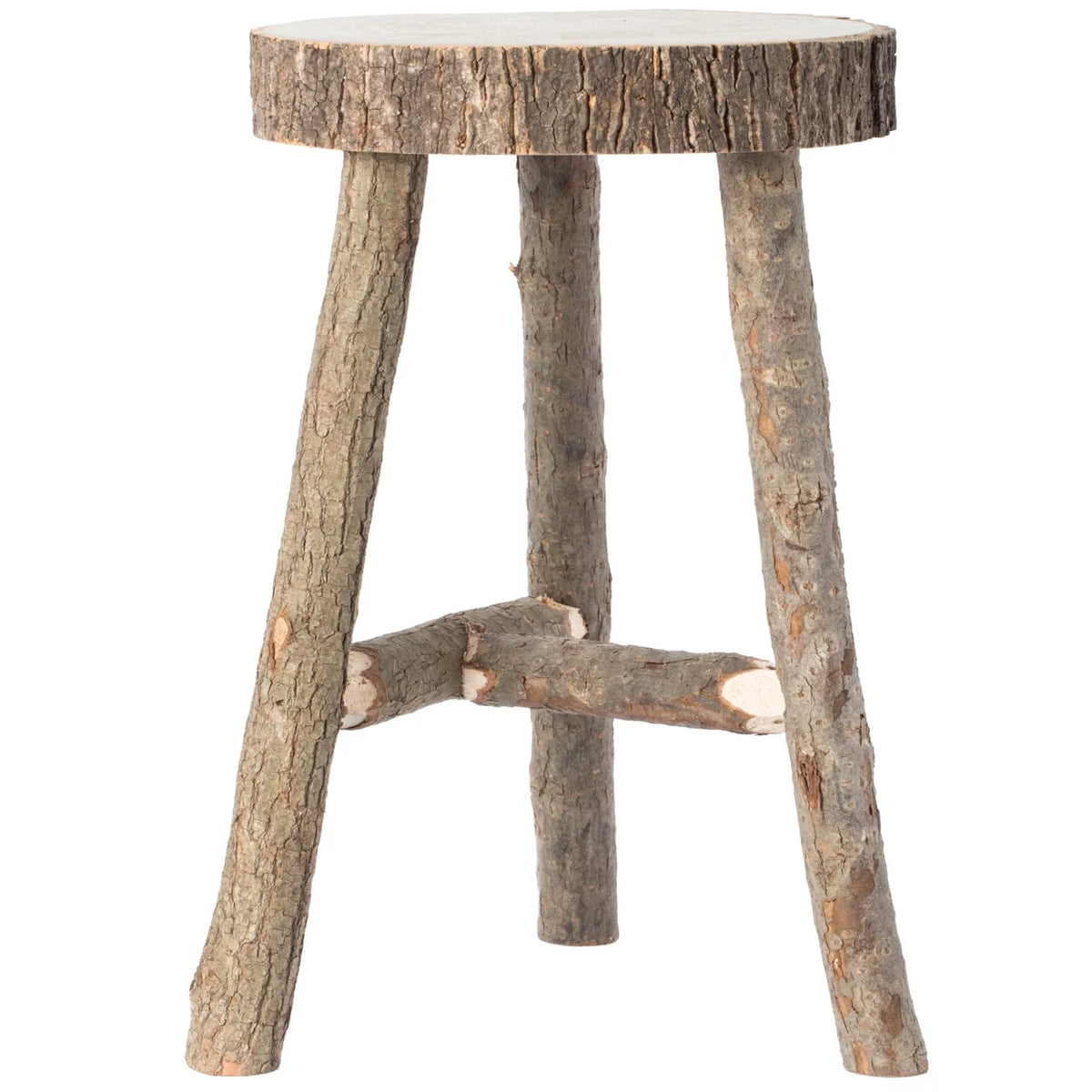 Antique Natural Wooden Accent Stool Side Table D9749
