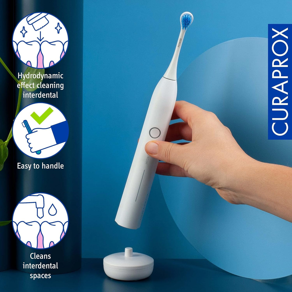 Electric Hydrosonic Toothbrush with 3 Brush Heads and Travel Case O943