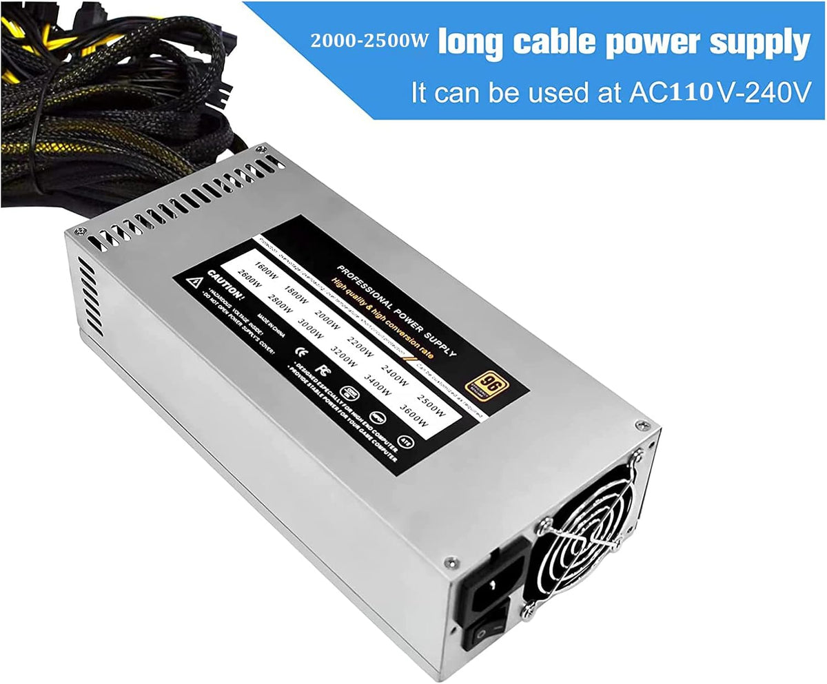 2500W 2U Single Channel Mining Rig PSU Y7624