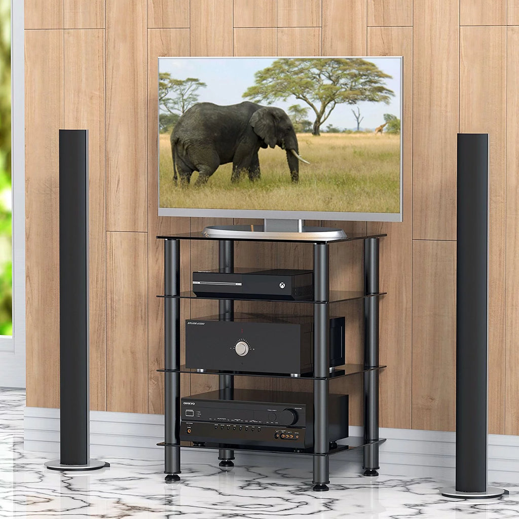 4-tier Glass Media TV Stand E762956