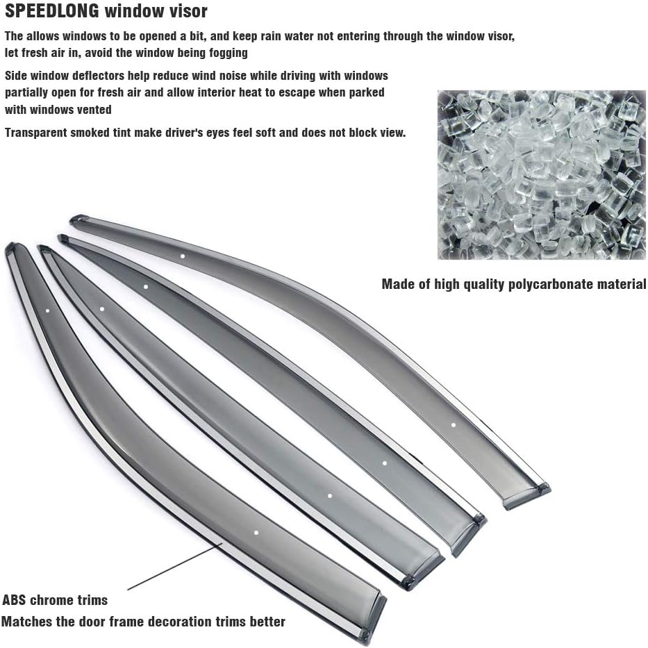 Car Window Visor Vent Shade Deflector Sun/Rain Guards Pack of 2 D9754