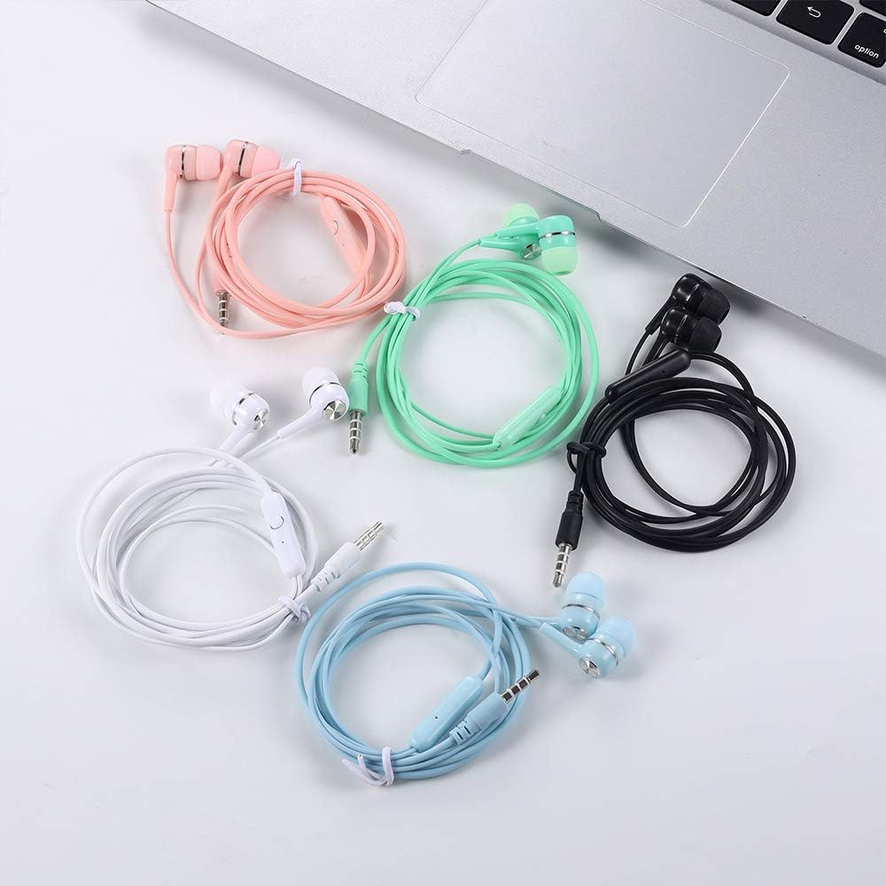 50 Packs Multi Colored Earbuds Headphones with Microphone G949