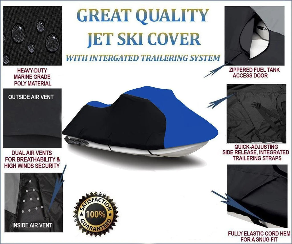 Heavy-Duty 600 Denier Jet Ski Cover 116"-119" 2-3 seat N260