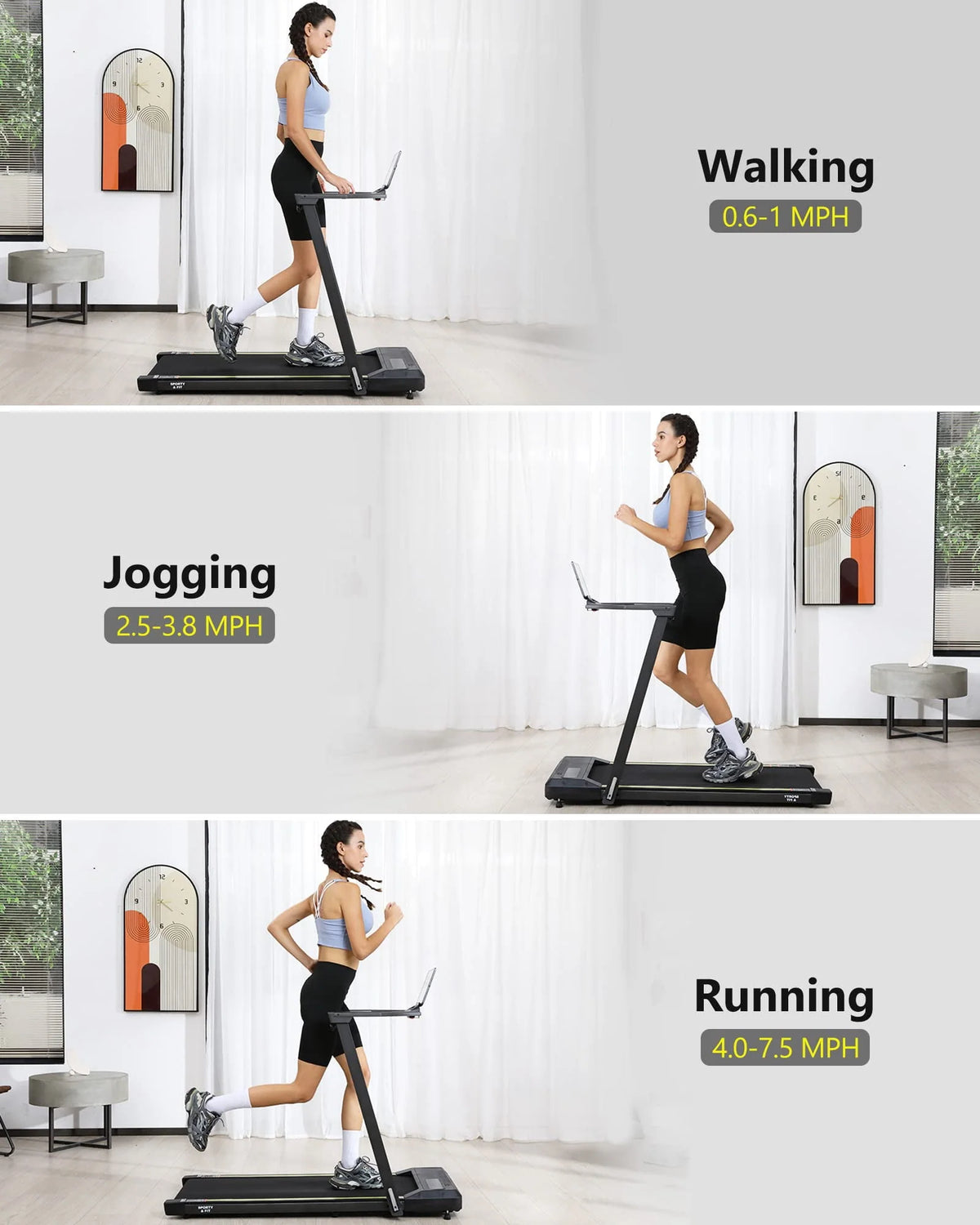 0.6-7.5 MPH Compact Treadmill with Remote X600571