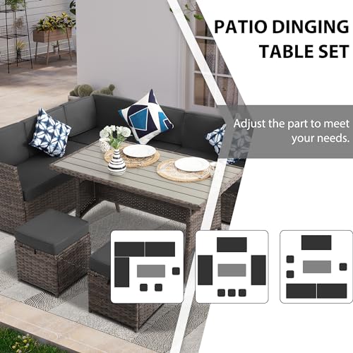 7 Piece PE Wicker Patio Dining Set P4241