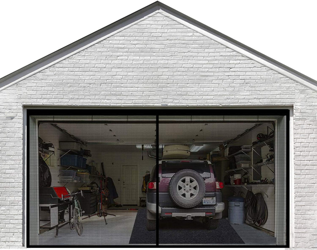 2 Car 16x7FT Heavy Duty Magnetic Garage Door Screen L48960