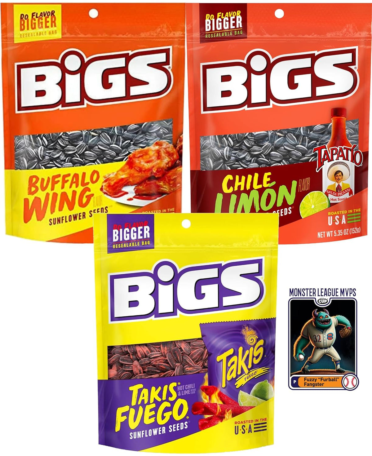 Sunflower Seeds Spicy Variety, 5.35 oz (Pack of 3) K320