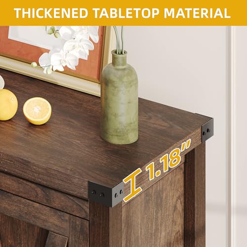 Oak Sideboard Buffet Cabinet with Storage and Doors W606952