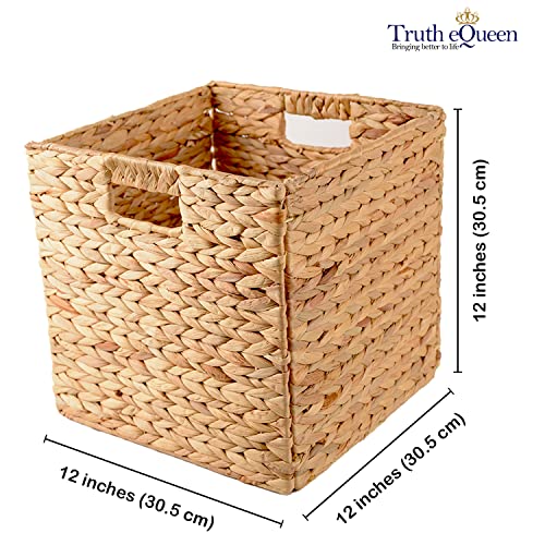 Wicker Storage Baskets 12x12x12 In, 6Pcs A168