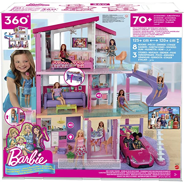Dollhouse with Elevator, Pool, Slide and 70 Accessories A5235