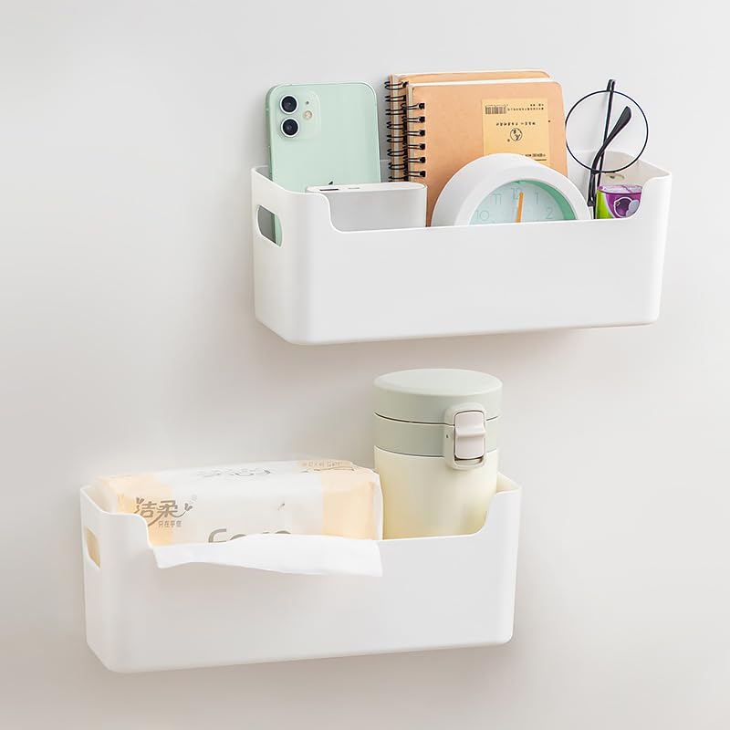 2 Pack Adhesive Over Cabinet Door Organizer Plastic Storage Containers Translucent V35245