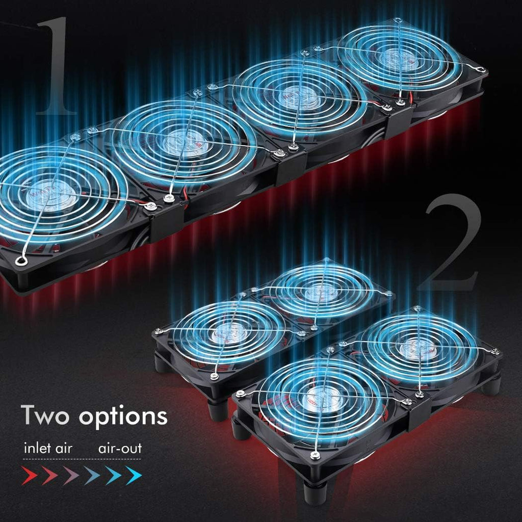 4 x 120mm AC Cooling Fan with Variable Speed Control Pack of 2 I168