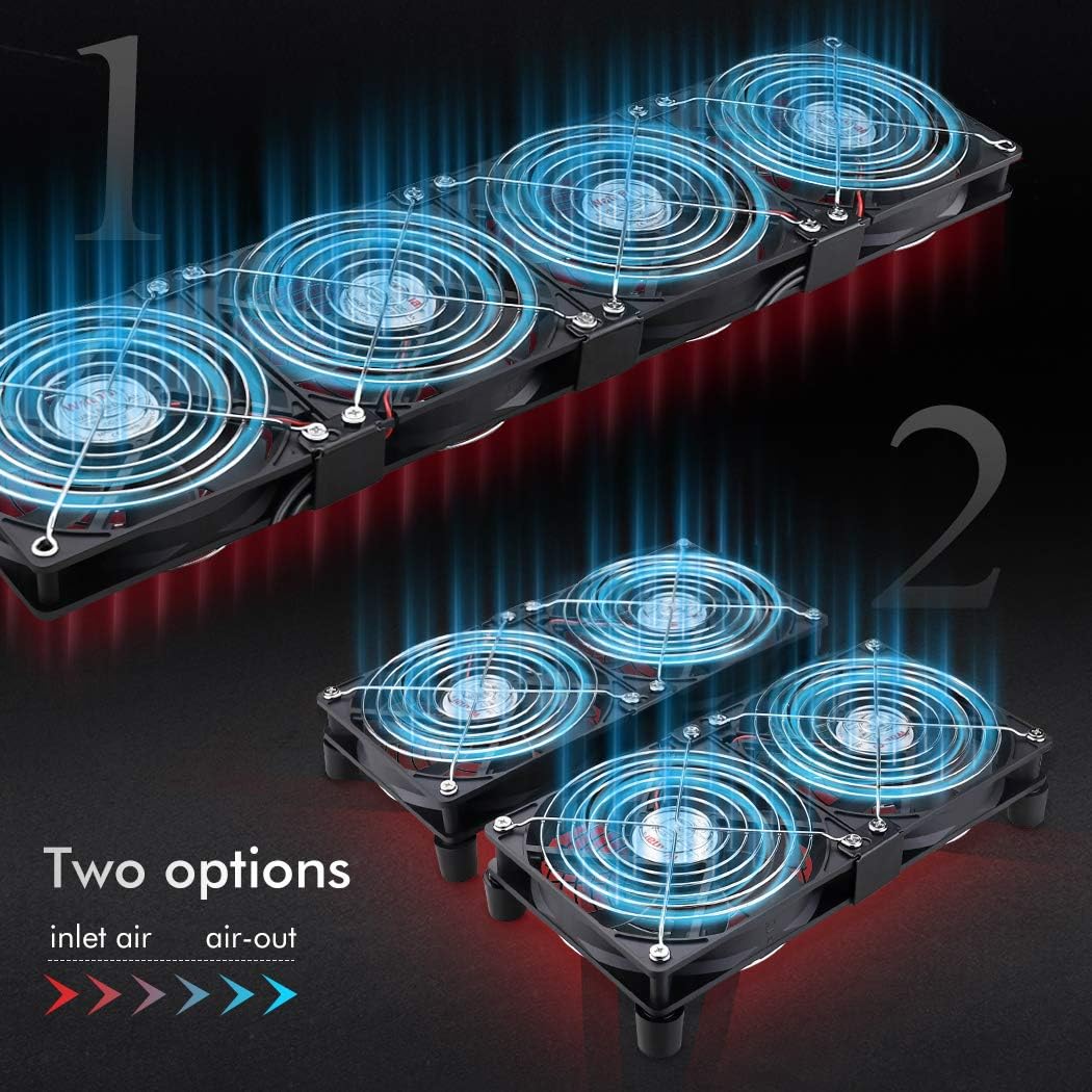 4 x 120mm AC Cooling Fan with Variable Speed Control Pack of 2 I168
