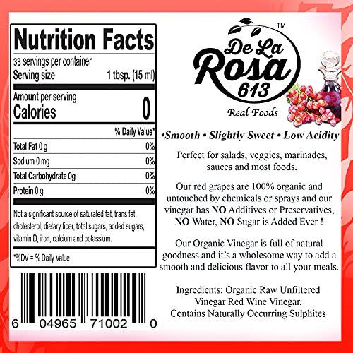 Organic Red Wine Vinegar, 16.9 Oz (Pack of 1) L6231