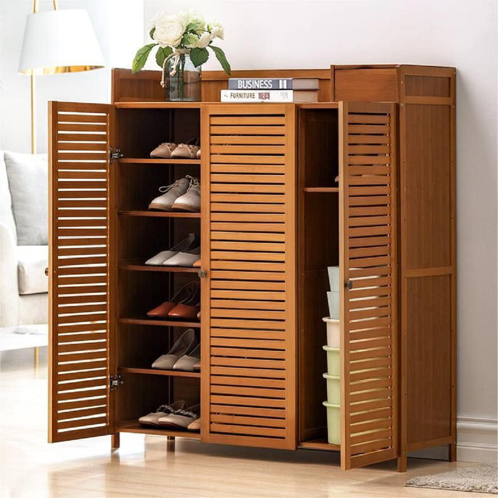 7 Tier Bamboo Shoe Cabinet with Doors T31962