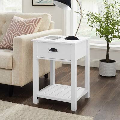 1 Drawer Nightstand Brushed White N1518