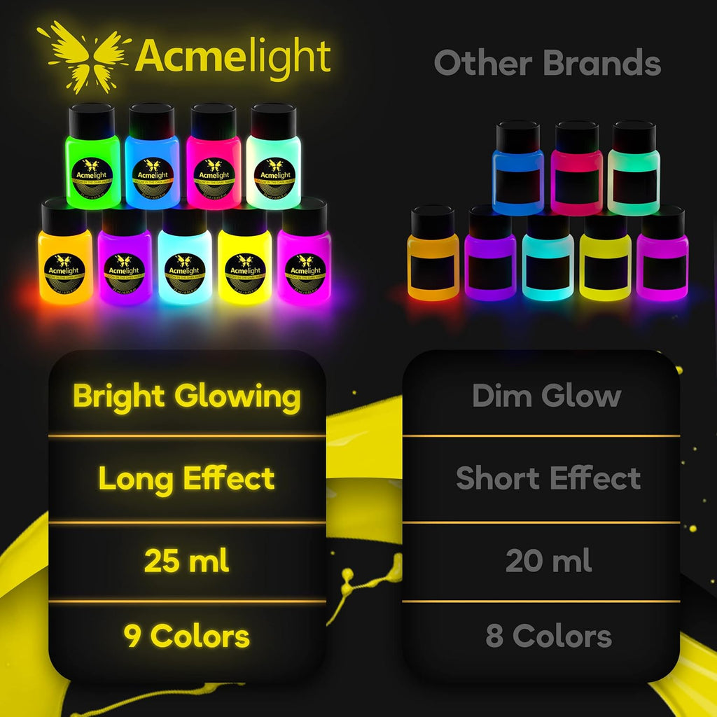 Glow in the Dark Acrylic Paint Set D818