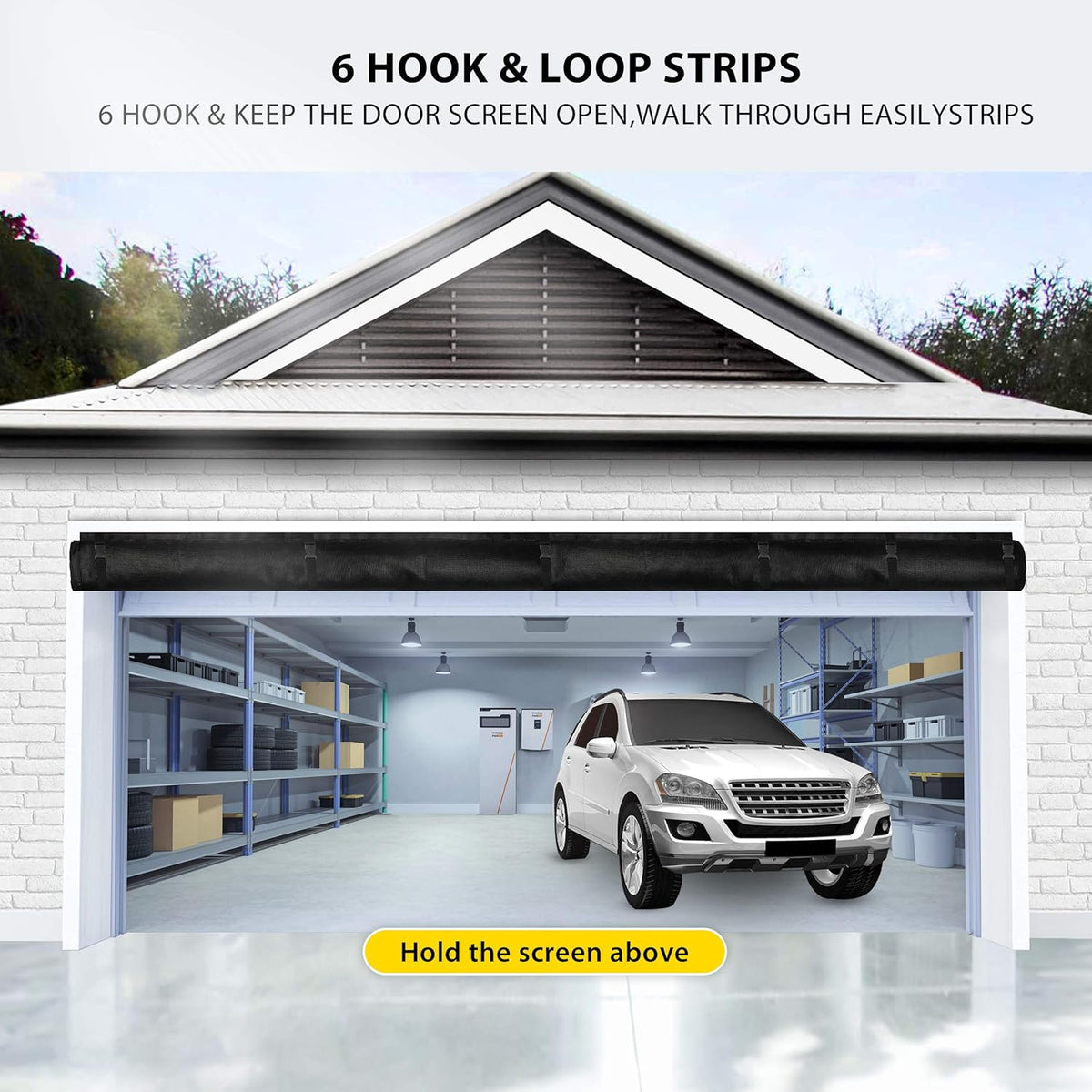 2 Car 16x7FT Heavy Duty Magnetic Garage Door Screen L48960