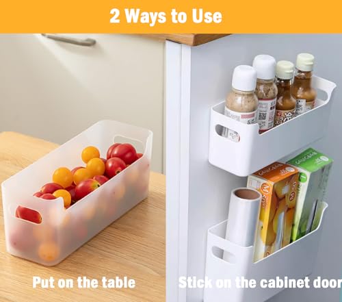 2 Pack Adhesive Over Cabinet Door Organizer Plastic Storage Containers Translucent V35245