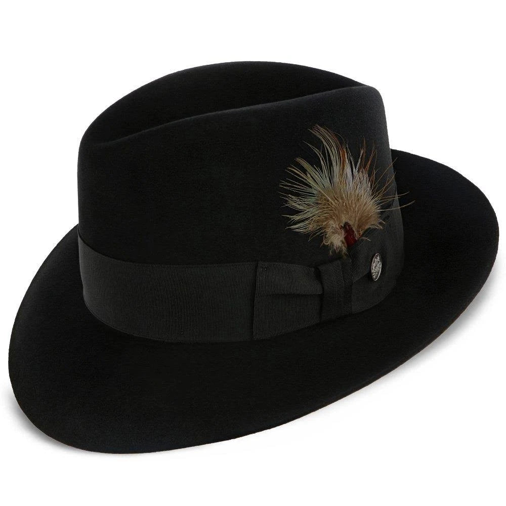 Beaver Fur Felt Fedora Hat Size 7 1/4 Caribou R503
