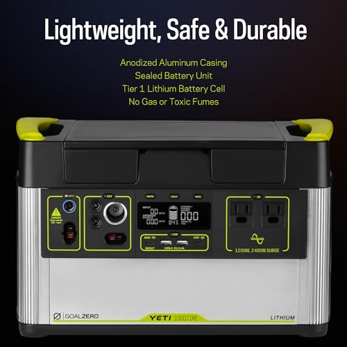 Portable Power Station, 1,000 W, Solar-Powered Generator J3869
