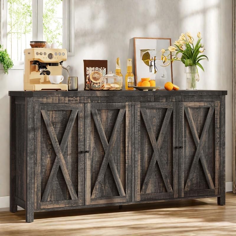 Oak Sideboard Buffet Cabinet with Storage and Doors W606952