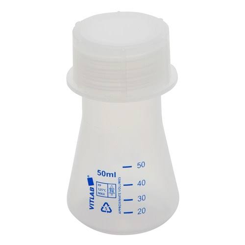 50ml Polypropylene Erlenmeyer Flask with Screw Closure N7707