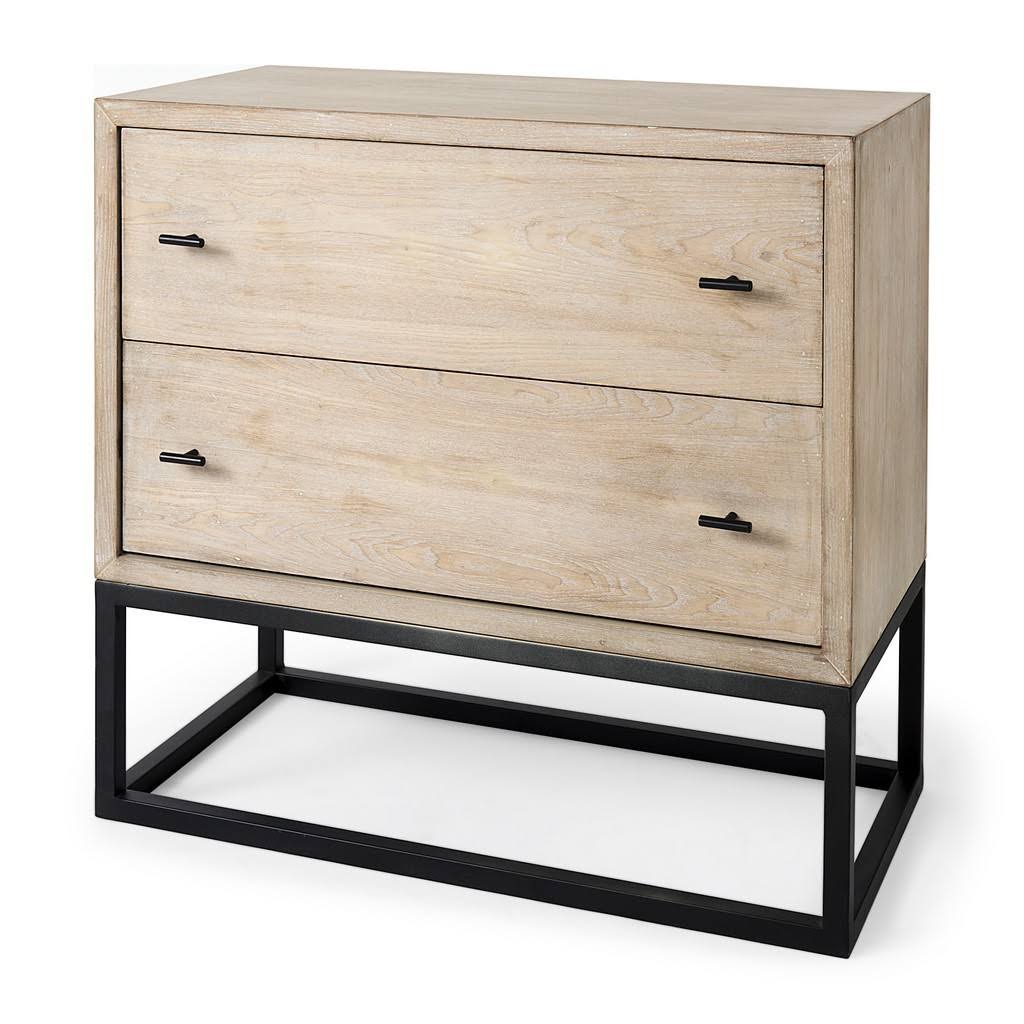 Beige Wooden 2 Drawer Accent Cabinet V727