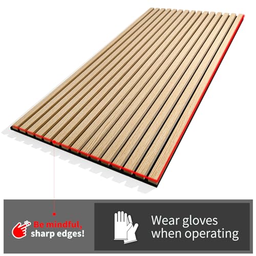 4-Piece Wood Slat Acoustic Panels, Matte Black J42307