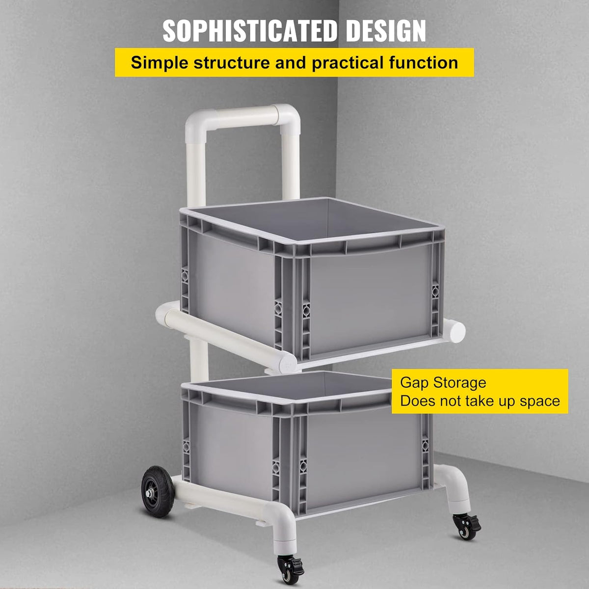White 4 Wheels PVC Plastic Recycling Cart P33942