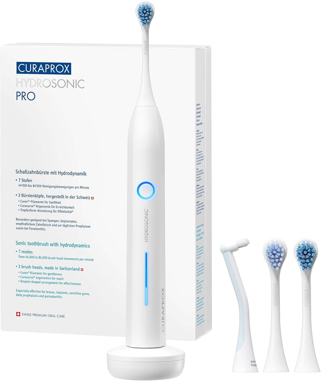 Electric Hydrosonic Toothbrush with 3 Brush Heads and Travel Case O943